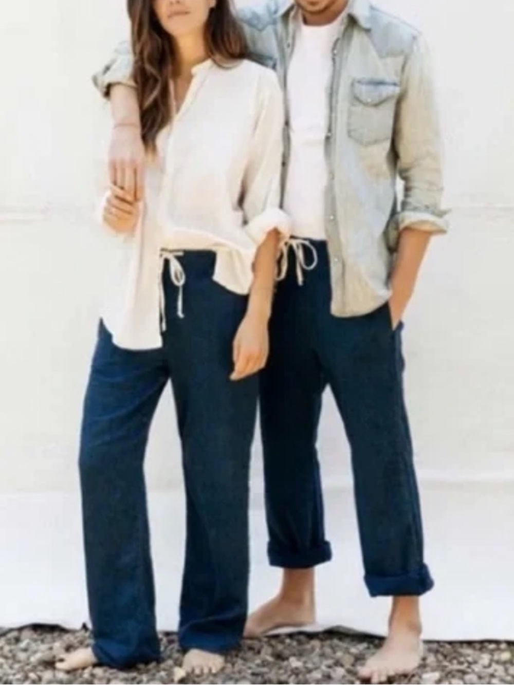 Imogene + Willie Fethiye Pant Faded Blue Drawstring Lounge Pants M Unisex